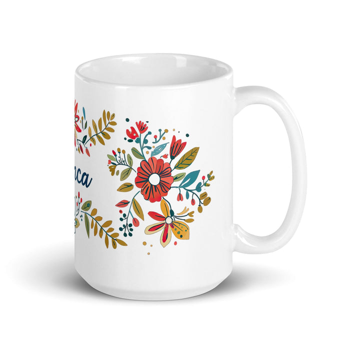 Bianca Exclusive Name Art Piece Home Office Work Coffee Mug Mexican Spanish Pride Gift Cup One-Of-A-Kind Calligraphy White Glossy Mug | B21 Mexicada 15 oz