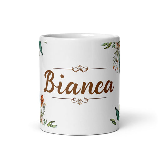 Bianca Exclusive Name Art Piece Home Office Work Coffee Mug Mexican Spanish Pride Gift Cup One-Of-A-Kind Calligraphy White Glossy Mug | B24 Mexicada