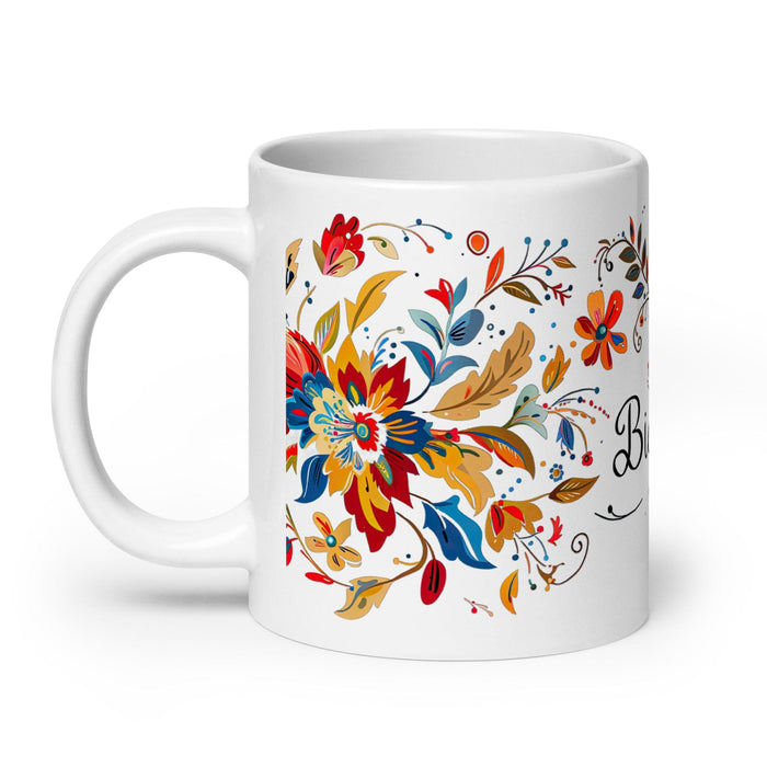 Bianca Exclusive Name Art Piece Home Office Work Coffee Mug Mexican Spanish Pride Gift Cup One-Of-A-Kind Calligraphy White Glossy Mug | B4 Mexicada