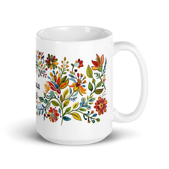 Bianca Exclusive Name Art Piece Home Office Work Coffee Mug Mexican Spanish Pride Gift Cup One-Of-A-Kind Calligraphy White Glossy Mug | B5 Mexicada 15 oz