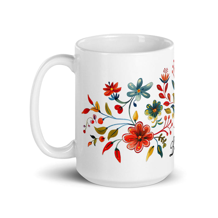 Bianca Exclusive Name Art Piece Home Office Work Coffee Mug Mexican Spanish Pride Gift Cup One-Of-A-Kind Calligraphy White Glossy Mug | B9 Mexicada