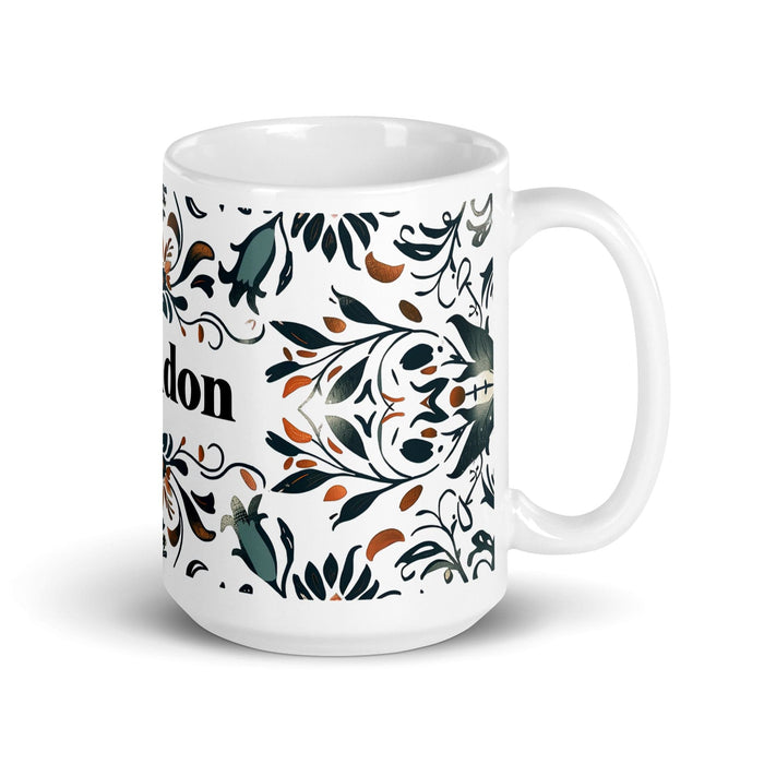 Brandon Exclusive Name Art Piece Home Office Work Coffee Mug Mexican Spanish Pride Gift Cup One-Of-A-Kind Calligraphy White Glossy Mug | B11 Mexicada 15 oz