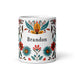 Brandon Exclusive Name Art Piece Home Office Work Coffee Mug Mexican Spanish Pride Gift Cup One-Of-A-Kind Calligraphy White Glossy Mug | B14 Mexicada