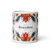 Brandon Exclusive Name Art Piece Home Office Work Coffee Mug Mexican Spanish Pride Gift Cup One-Of-A-Kind Calligraphy White Glossy Mug | B15 Mexicada