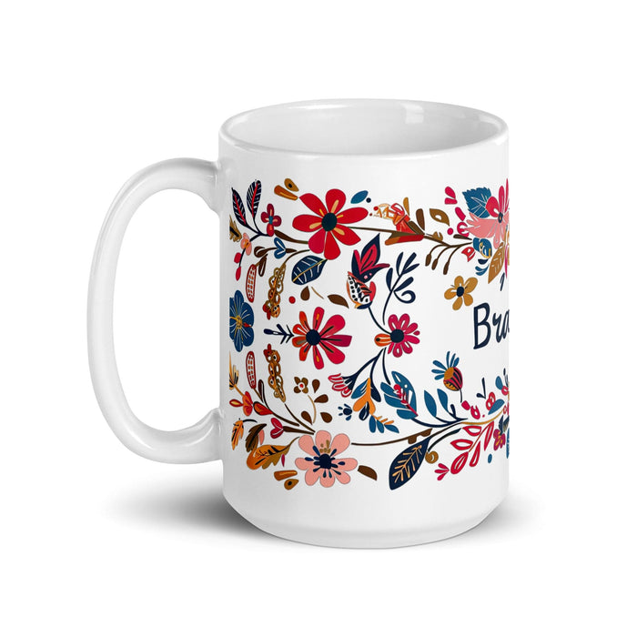 Brandon Exclusive Name Art Piece Home Office Work Coffee Mug Mexican Spanish Pride Gift Cup One-Of-A-Kind Calligraphy White Glossy Mug | B16 Mexicada