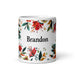 Brandon Exclusive Name Art Piece Home Office Work Coffee Mug Mexican Spanish Pride Gift Cup One-Of-A-Kind Calligraphy White Glossy Mug | B17 Mexicada