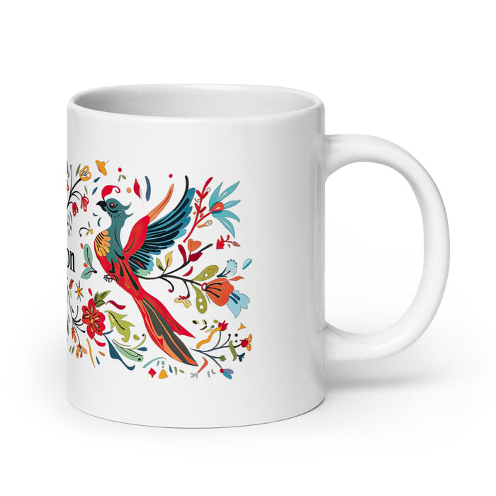 Brandon Exclusive Name Art Piece Home Office Work Coffee Mug Mexican Spanish Pride Gift Cup One-Of-A-Kind Calligraphy White Glossy Mug | B18 Mexicada 20 oz