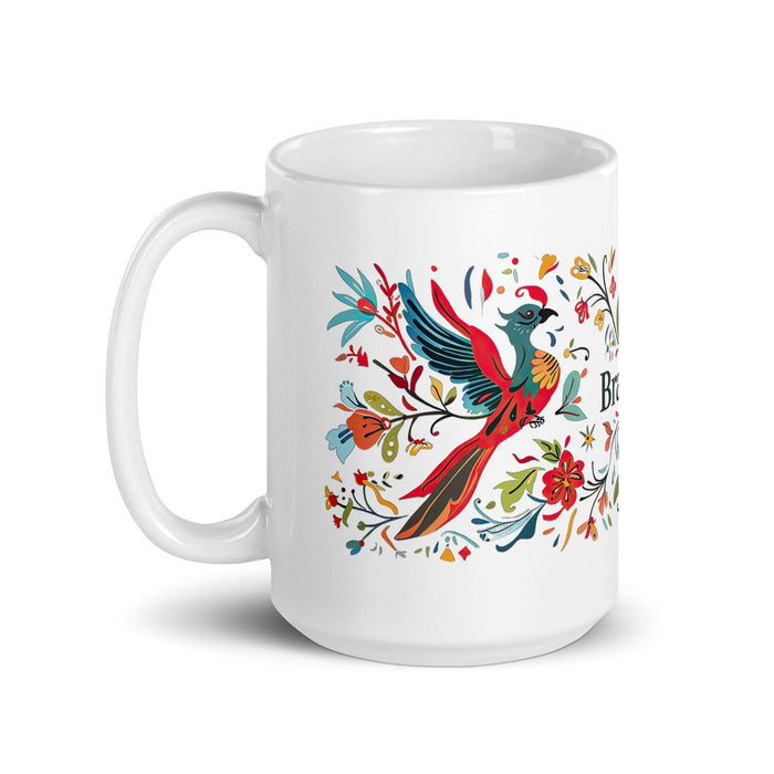 Brandon Exclusive Name Art Piece Home Office Work Coffee Mug Mexican Spanish Pride Gift Cup One-Of-A-Kind Calligraphy White Glossy Mug | B18 Mexicada