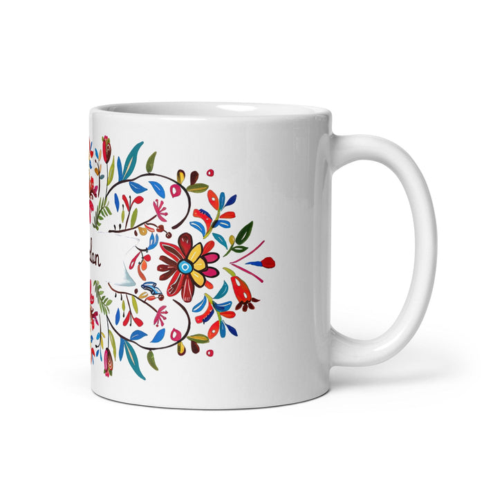 Brandon Exclusive Name Art Piece Home Office Work Coffee Mug Mexican Spanish Pride Gift Cup One-Of-A-Kind Calligraphy White Glossy Mug | B19 Mexicada 11 oz