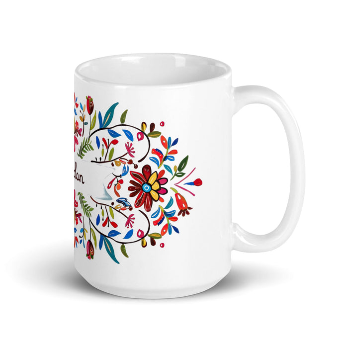 Brandon Exclusive Name Art Piece Home Office Work Coffee Mug Mexican Spanish Pride Gift Cup One-Of-A-Kind Calligraphy White Glossy Mug | B19 Mexicada 15 oz