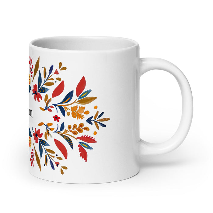 Brandon Exclusive Name Art Piece Home Office Work Coffee Mug Mexican Spanish Pride Gift Cup One-Of-A-Kind Calligraphy White Glossy Mug | B23 Mexicada 20 oz