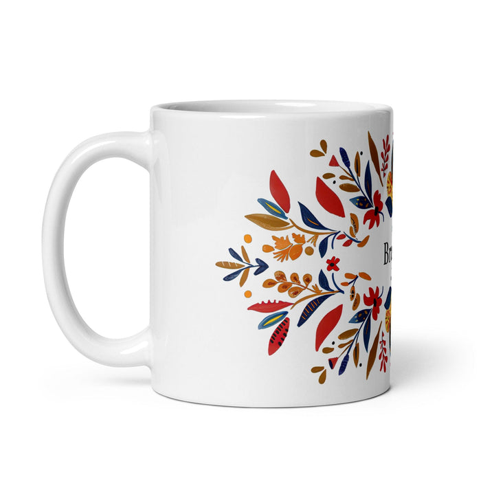 Brandon Exclusive Name Art Piece Home Office Work Coffee Mug Mexican Spanish Pride Gift Cup One-Of-A-Kind Calligraphy White Glossy Mug | B23 Mexicada