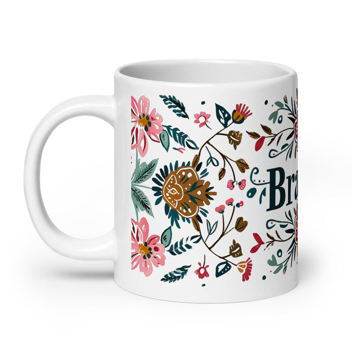 Brandon Exclusive Name Art Piece Home Office Work Coffee Mug Mexican Spanish Pride Gift Cup One-Of-A-Kind Calligraphy White Glossy Mug | B8 Mexicada