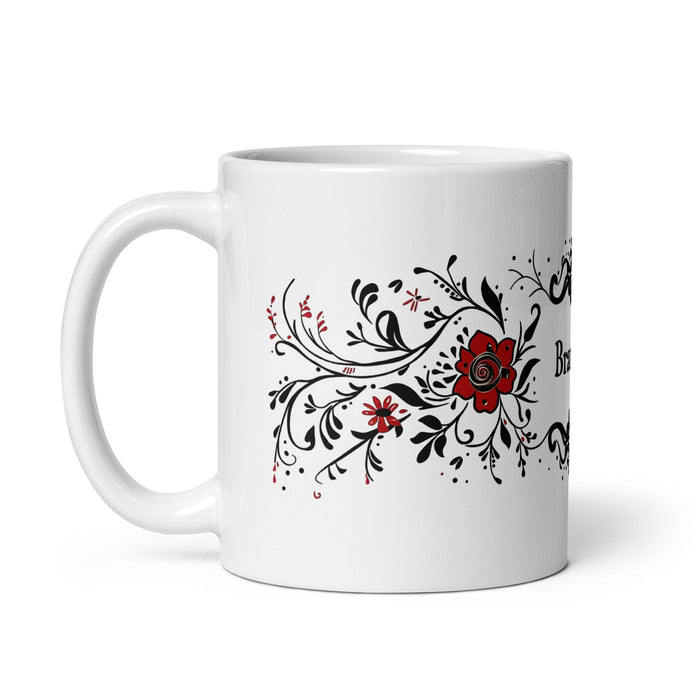 Brandon Exclusive Name Art Piece Home Office Work Coffee Mug Mexican Spanish Pride Gift Cup One-Of-A-Kind Calligraphy White Glossy Mug | B9 Mexicada