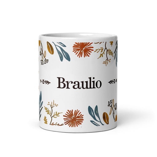 Braulio Exclusive Name Art Piece Home Office Work Coffee Mug Mexican Spanish Pride Gift Cup One-Of-A-Kind Calligraphy White Glossy Mug | B12 Mexicada