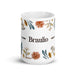 Braulio Exclusive Name Art Piece Home Office Work Coffee Mug Mexican Spanish Pride Gift Cup One-Of-A-Kind Calligraphy White Glossy Mug | B12 Mexicada