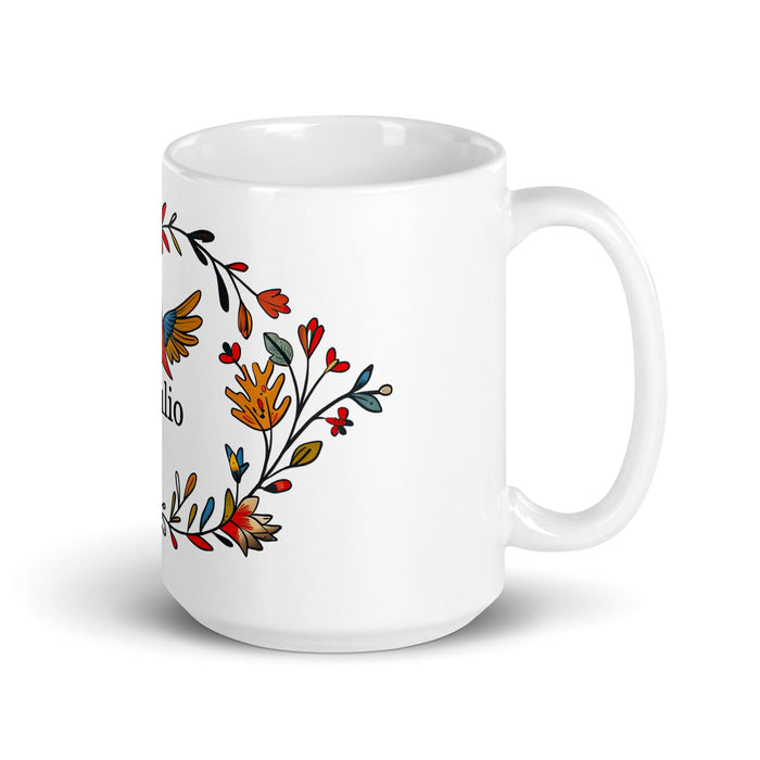 Braulio Exclusive Name Art Piece Home Office Work Coffee Mug Mexican Spanish Pride Gift Cup One-Of-A-Kind Calligraphy White Glossy Mug | B16 Mexicada 15 oz