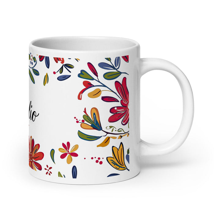 Braulio Exclusive Name Art Piece Home Office Work Coffee Mug Mexican Spanish Pride Gift Cup One-Of-A-Kind Calligraphy White Glossy Mug | B17 Mexicada 20 oz