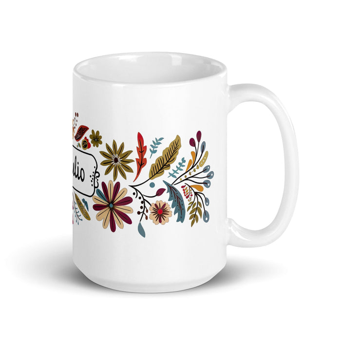 Braulio Exclusive Name Art Piece Home Office Work Coffee Mug Mexican Spanish Pride Gift Cup One-Of-A-Kind Calligraphy White Glossy Mug | B3 Mexicada 15 oz