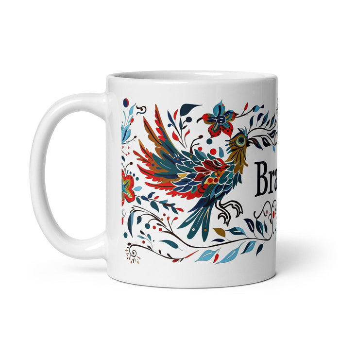 Braulio Exclusive Name Art Piece Home Office Work Coffee Mug Mexican Spanish Pride Gift Cup One-Of-A-Kind Calligraphy White Glossy Mug | B30 Mexicada