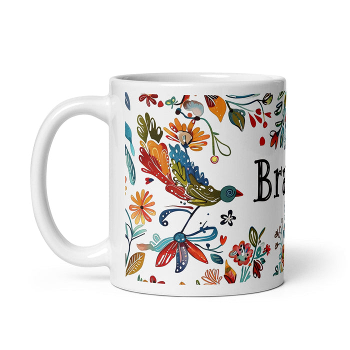 Braulio Exclusive Name Art Piece Home Office Work Coffee Mug Mexican Spanish Pride Gift Cup One-Of-A-Kind Calligraphy White Glossy Mug | B33 Mexicada