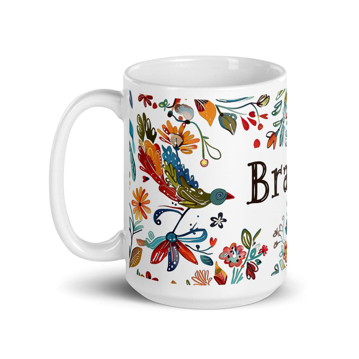 Braulio Exclusive Name Art Piece Home Office Work Coffee Mug Mexican Spanish Pride Gift Cup One-Of-A-Kind Calligraphy White Glossy Mug | B33 Mexicada