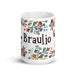 Braulio Exclusive Name Art Piece Home Office Work Coffee Mug Mexican Spanish Pride Gift Cup One-Of-A-Kind Calligraphy White Glossy Mug | B33 Mexicada