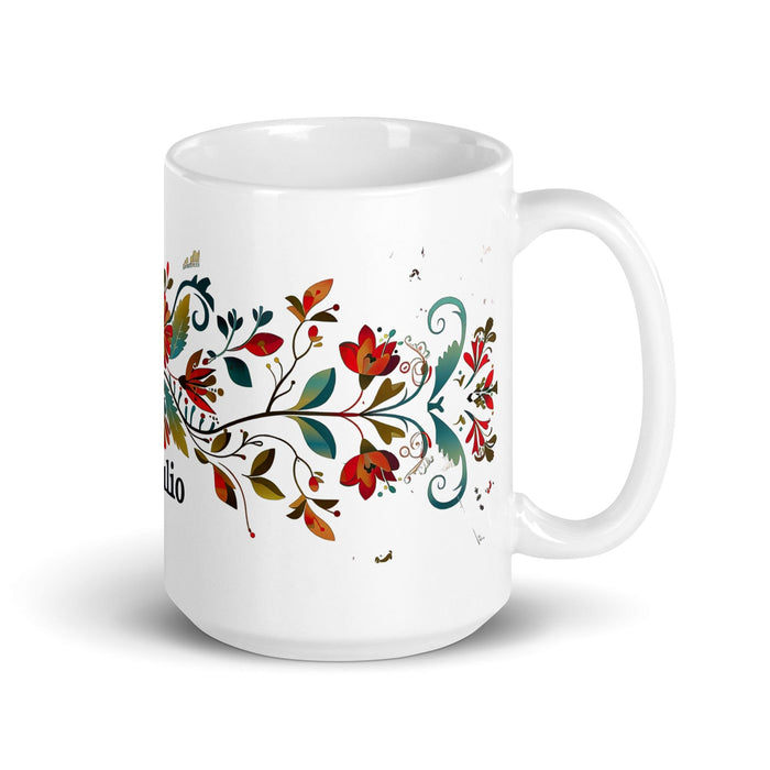 Braulio Exclusive Name Art Piece Home Office Work Coffee Mug Mexican Spanish Pride Gift Cup One-Of-A-Kind Calligraphy White Glossy Mug | B34 Mexicada 15 oz