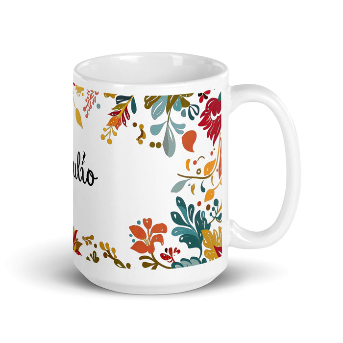 Braulio Exclusive Name Art Piece Home Office Work Coffee Mug Mexican Spanish Pride Gift Cup One-Of-A-Kind Calligraphy White Glossy Mug | B7 Mexicada 15 oz