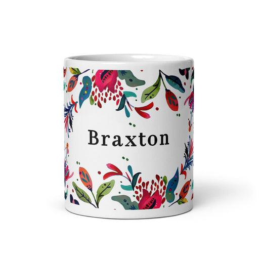 Braxton Exclusive Name Art Piece Home Office Work Coffee Mug Mexican Spanish Pride Gift Cup One-Of-A-Kind Calligraphy White Glossy Mug | B11 Mexicada