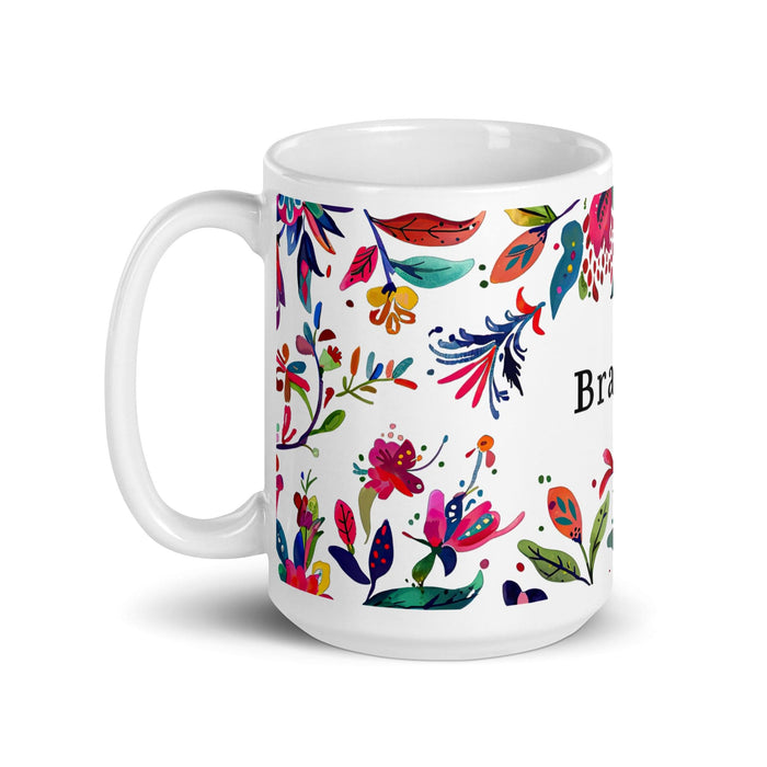 Braxton Exclusive Name Art Piece Home Office Work Coffee Mug Mexican Spanish Pride Gift Cup One-Of-A-Kind Calligraphy White Glossy Mug | B11 Mexicada