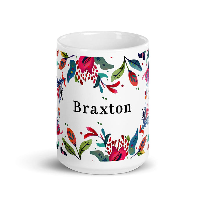 Braxton Exclusive Name Art Piece Home Office Work Coffee Mug Mexican Spanish Pride Gift Cup One-Of-A-Kind Calligraphy White Glossy Mug | B11 Mexicada