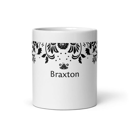 Braxton Exclusive Name Art Piece Home Office Work Coffee Mug Mexican Spanish Pride Gift Cup One-Of-A-Kind Calligraphy White Glossy Mug | B13 Mexicada