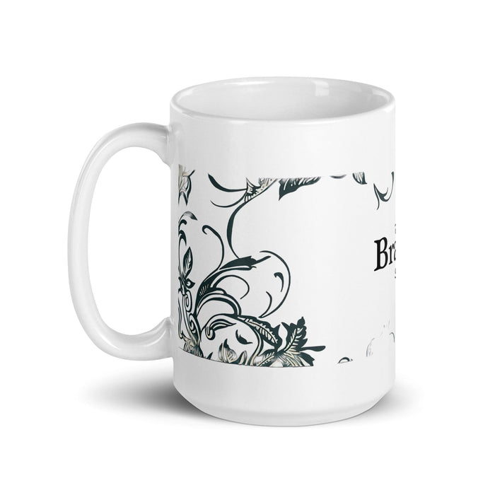 Braxton Exclusive Name Art Piece Home Office Work Coffee Mug Mexican Spanish Pride Gift Cup One-Of-A-Kind Calligraphy White Glossy Mug | B14 Mexicada