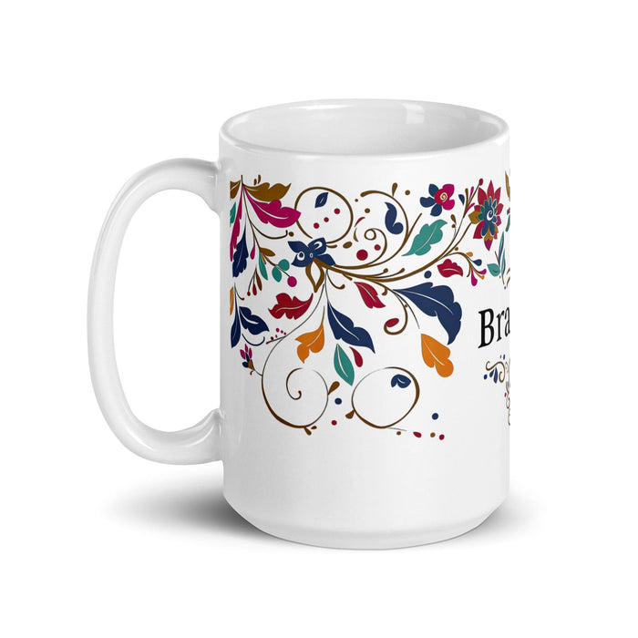 Braxton Exclusive Name Art Piece Home Office Work Coffee Mug Mexican Spanish Pride Gift Cup One-Of-A-Kind Calligraphy White Glossy Mug | B17 Mexicada