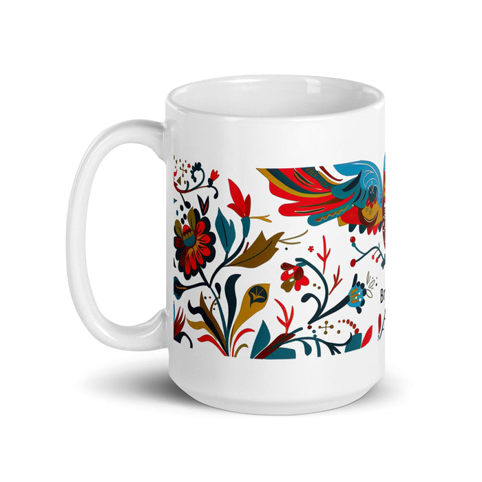 Braxton Exclusive Name Art Piece Home Office Work Coffee Mug Mexican Spanish Pride Gift Cup One-Of-A-Kind Calligraphy White Glossy Mug | B18 Mexicada