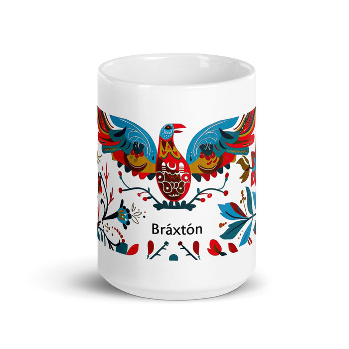 Braxton Exclusive Name Art Piece Home Office Work Coffee Mug Mexican Spanish Pride Gift Cup One-Of-A-Kind Calligraphy White Glossy Mug | B18 Mexicada