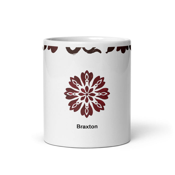 Braxton Exclusive Name Art Piece Home Office Work Coffee Mug Mexican Spanish Pride Gift Cup One-Of-A-Kind Calligraphy White Glossy Mug | B21 Mexicada