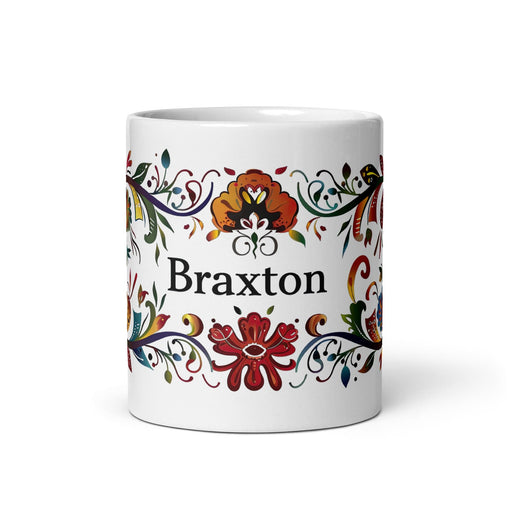 Braxton Exclusive Name Art Piece Home Office Work Coffee Mug Mexican Spanish Pride Gift Cup One-Of-A-Kind Calligraphy White Glossy Mug | B22 Mexicada