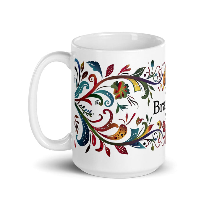 Braxton Exclusive Name Art Piece Home Office Work Coffee Mug Mexican Spanish Pride Gift Cup One-Of-A-Kind Calligraphy White Glossy Mug | B22 Mexicada