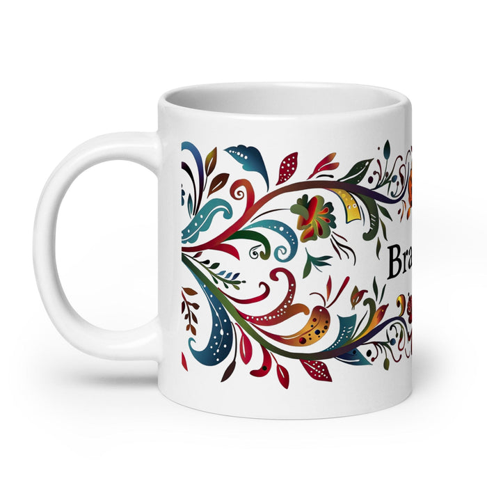 Braxton Exclusive Name Art Piece Home Office Work Coffee Mug Mexican Spanish Pride Gift Cup One-Of-A-Kind Calligraphy White Glossy Mug | B22 Mexicada