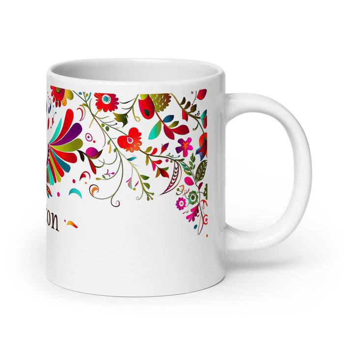 Braxton Exclusive Name Art Piece Home Office Work Coffee Mug Mexican Spanish Pride Gift Cup One-Of-A-Kind Calligraphy White Glossy Mug | B25 Mexicada 20 oz