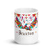 Braxton Exclusive Name Art Piece Home Office Work Coffee Mug Mexican Spanish Pride Gift Cup One-Of-A-Kind Calligraphy White Glossy Mug | B25 Mexicada