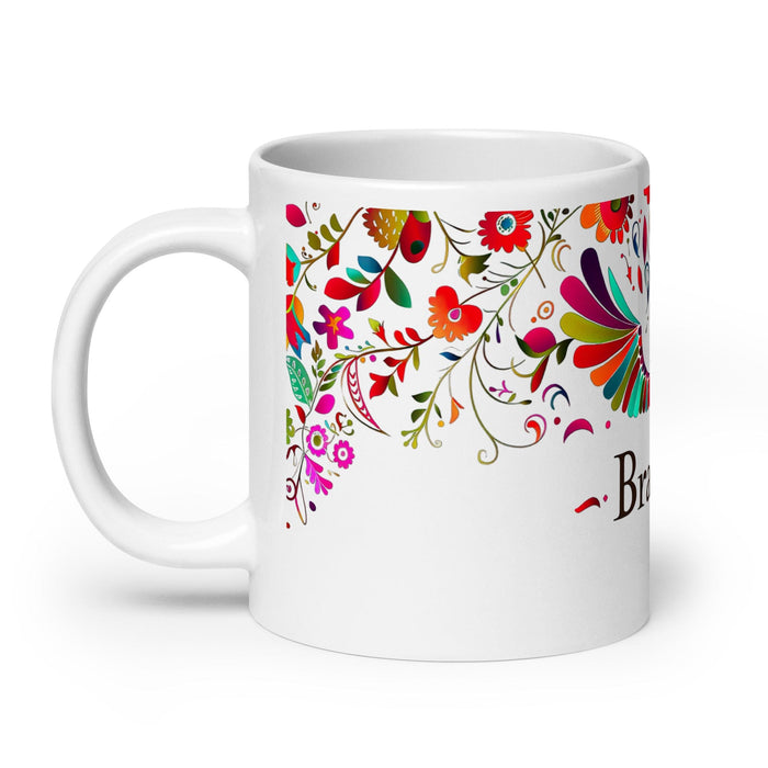 Braxton Exclusive Name Art Piece Home Office Work Coffee Mug Mexican Spanish Pride Gift Cup One-Of-A-Kind Calligraphy White Glossy Mug | B25 Mexicada