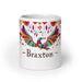 Braxton Exclusive Name Art Piece Home Office Work Coffee Mug Mexican Spanish Pride Gift Cup One-Of-A-Kind Calligraphy White Glossy Mug | B25 Mexicada