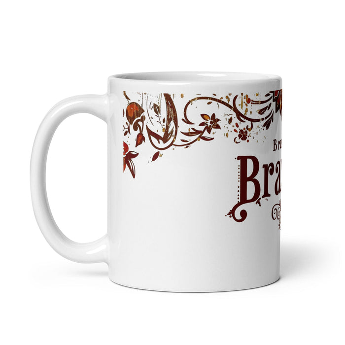 Braxton Exclusive Name Art Piece Home Office Work Coffee Mug Mexican Spanish Pride Gift Cup One-Of-A-Kind Calligraphy White Glossy Mug | B26 Mexicada