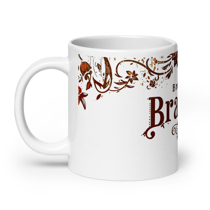 Braxton Exclusive Name Art Piece Home Office Work Coffee Mug Mexican Spanish Pride Gift Cup One-Of-A-Kind Calligraphy White Glossy Mug | B26 Mexicada