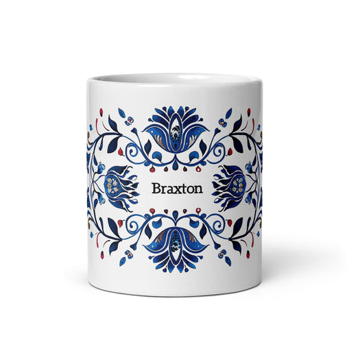 Braxton Exclusive Name Art Piece Home Office Work Coffee Mug Mexican Spanish Pride Gift Cup One-Of-A-Kind Calligraphy White Glossy Mug | B27 Mexicada