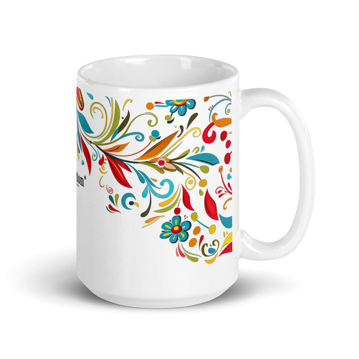 Braxton Exclusive Name Art Piece Home Office Work Coffee Mug Mexican Spanish Pride Gift Cup One-Of-A-Kind Calligraphy White Glossy Mug | B3 Mexicada 15 oz