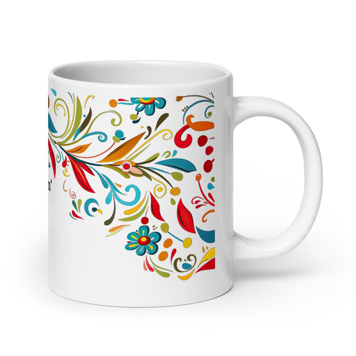 Braxton Exclusive Name Art Piece Home Office Work Coffee Mug Mexican Spanish Pride Gift Cup One-Of-A-Kind Calligraphy White Glossy Mug | B3 Mexicada 20 oz